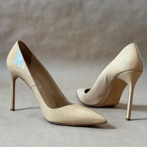 Manolo Blahnik Nude Patent Leather Heels 43EU fits like 12